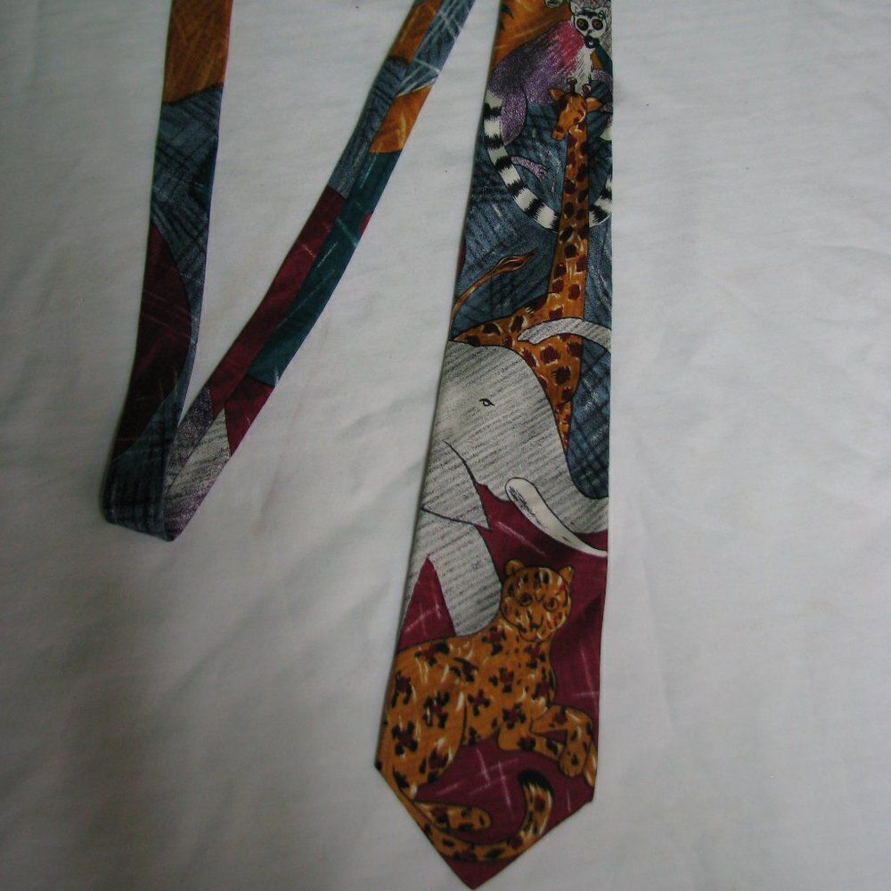 Vintage World Wildlife Fund Silk Necktie